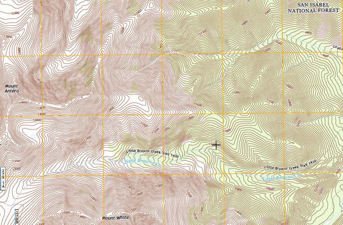 Map of the San Isabel National Forest USGS US Topo 7.5 - minute map for MOUNT ANTERO, CO Quadrangle. San Isabel National Forest, Colorado