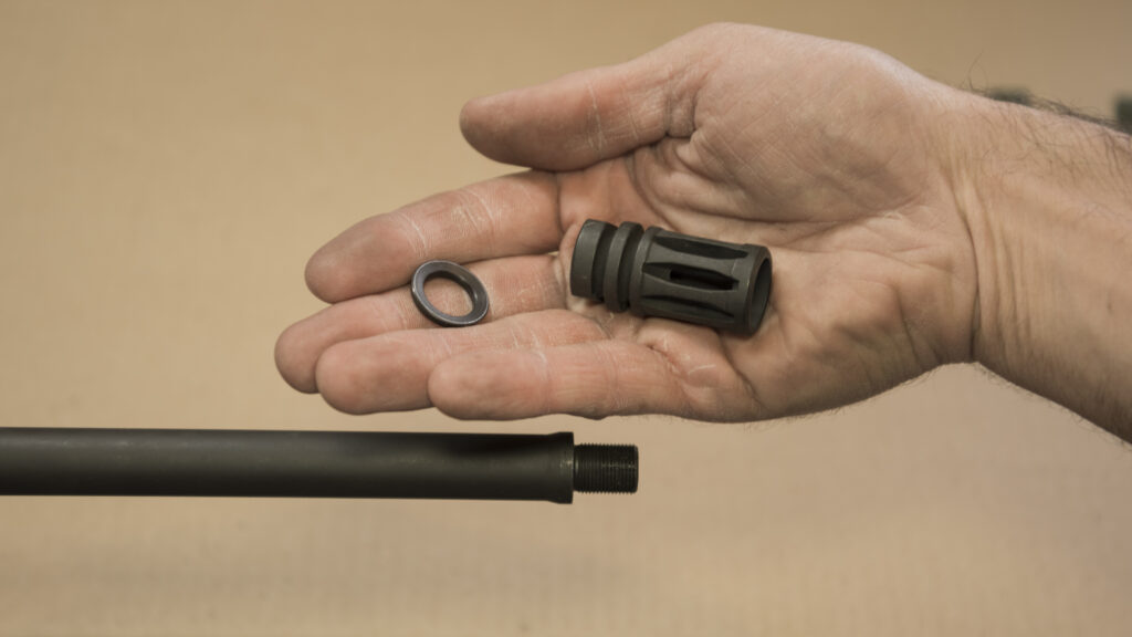 The gas washer and flash suppressor removed