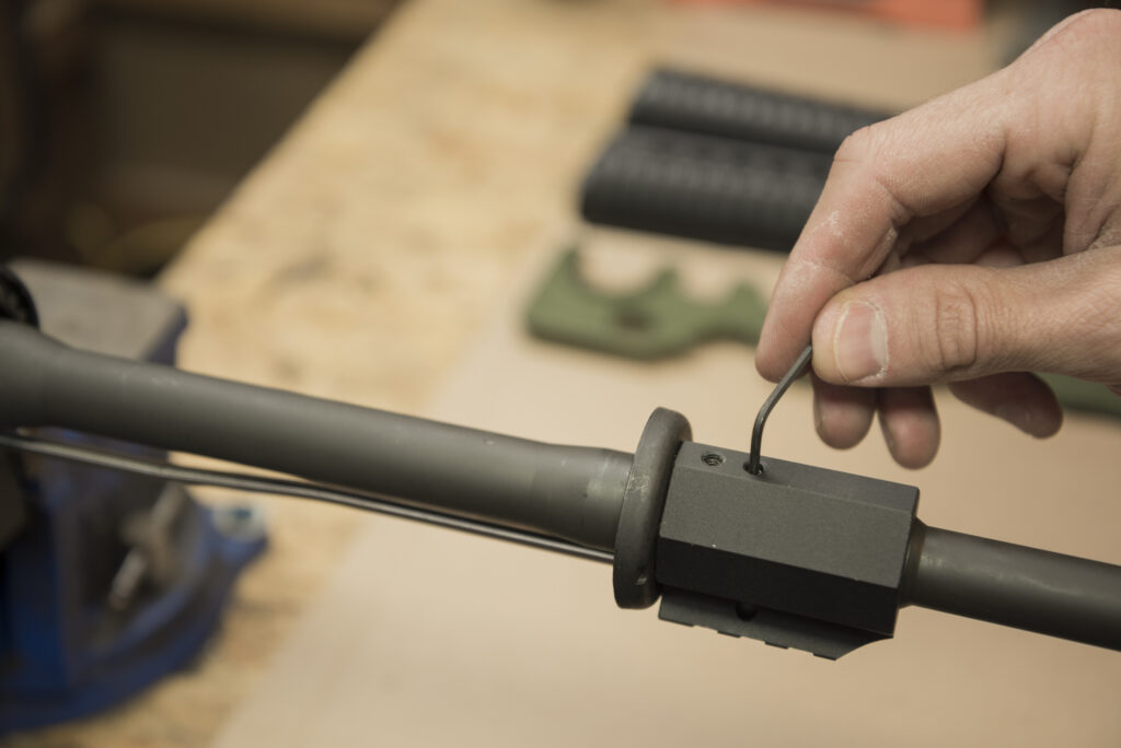 Loosening the gas block on the upper