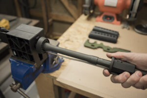Sliding the gas block off the AR-15 upper receiver
