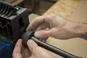 Sliding the delta ring onto the new barrel