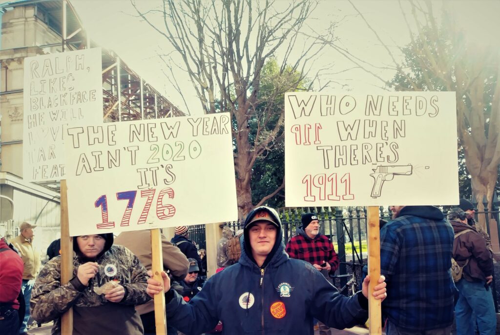 pithy signs at the Virginia Gun Rights rally