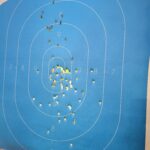 The target after firing several dozen rounds of PMC ammo