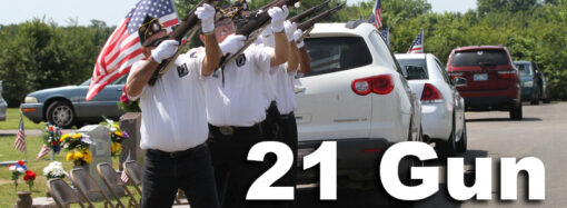 Memorial Day services in Oklahoma featuring a 21 gun salute.