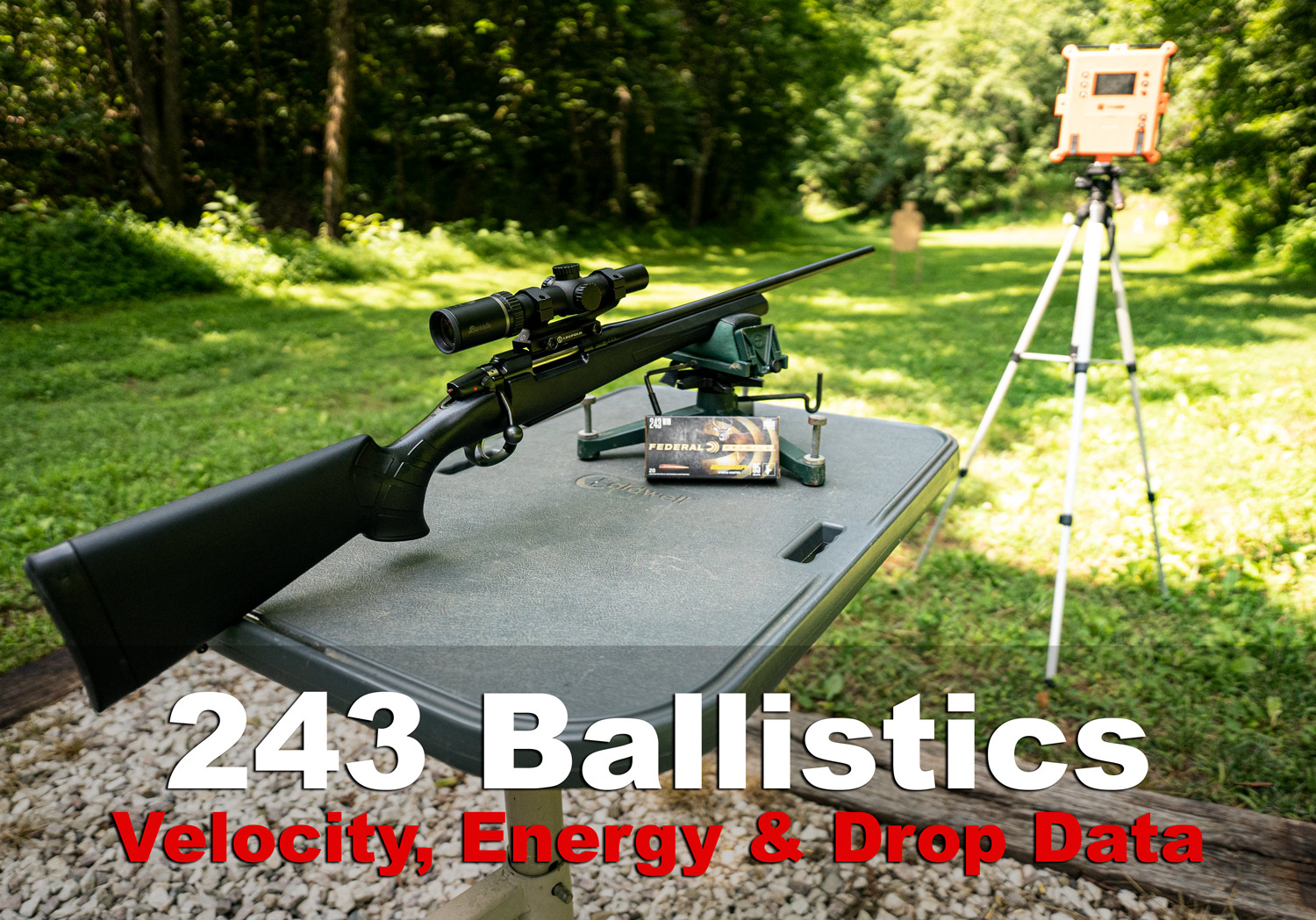 Testing 243 ballistics with a rifle and chronography at a shooting range