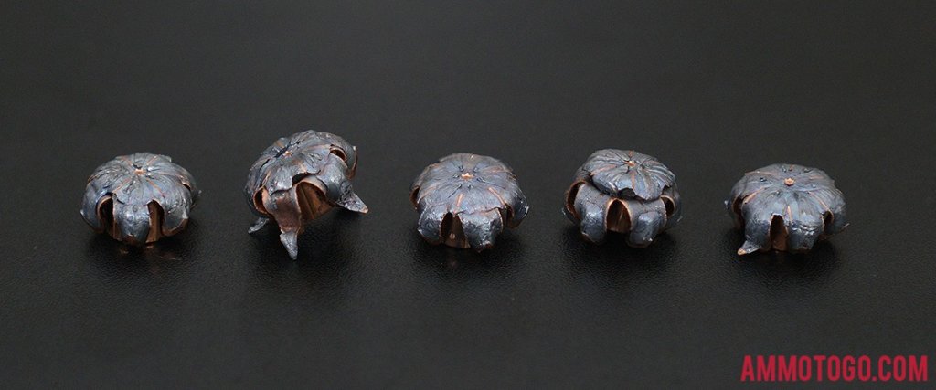 Winchester 40 S&W PDX1 bullet after firing into ballistic gelatin