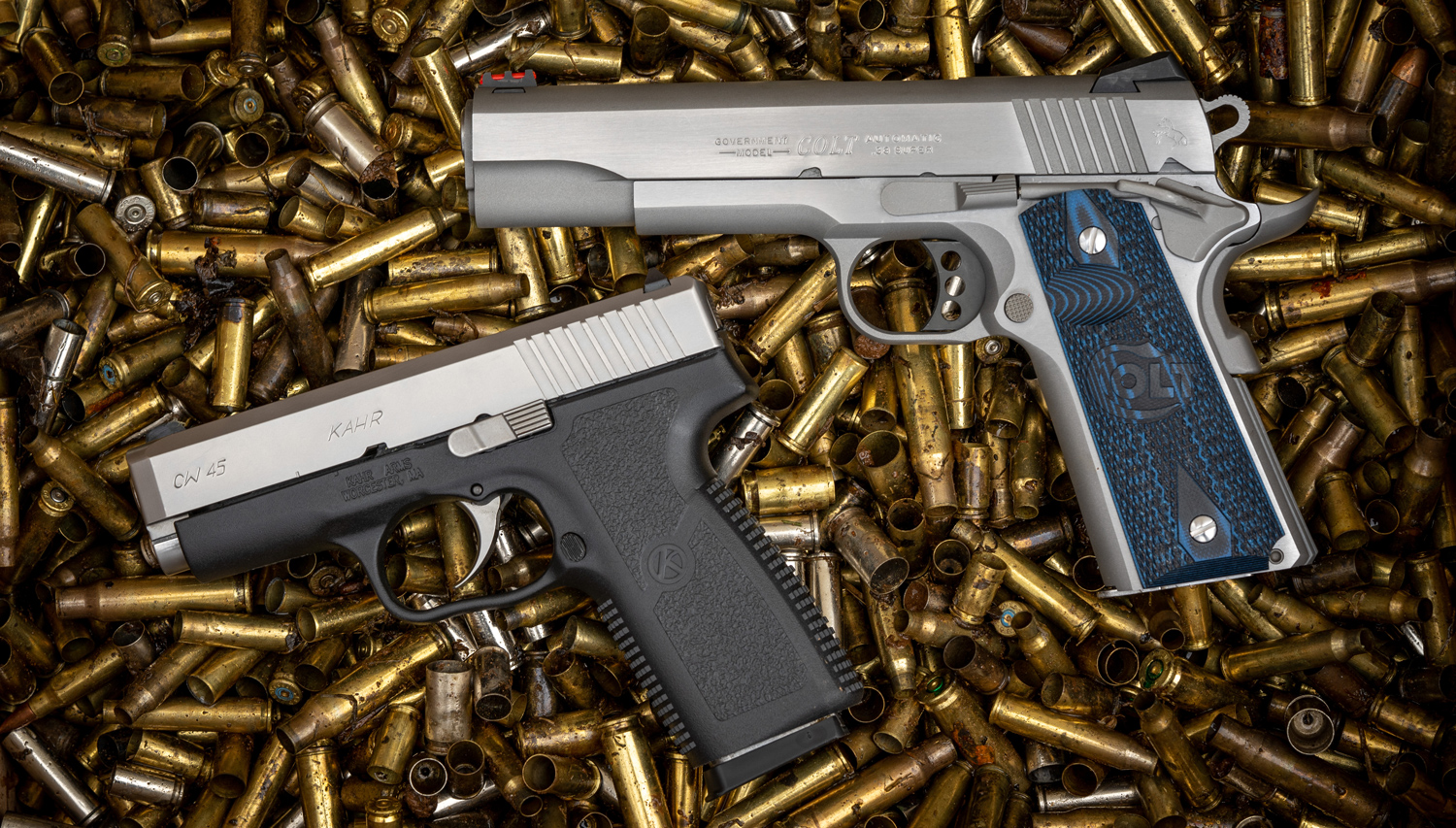 45 auto and 38 super pistols