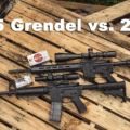 6.5 Grendel vs 223 rifles side by side with ammo boxes