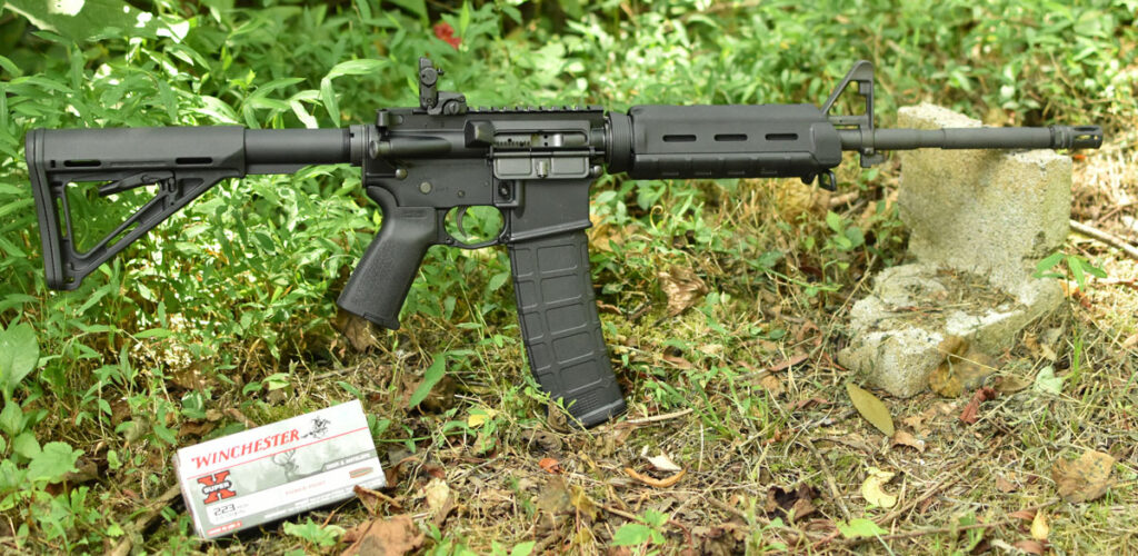 AR-15 rifle at the range with Winchester ammo