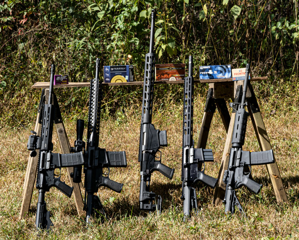 AR calibers for deer hunting lined up