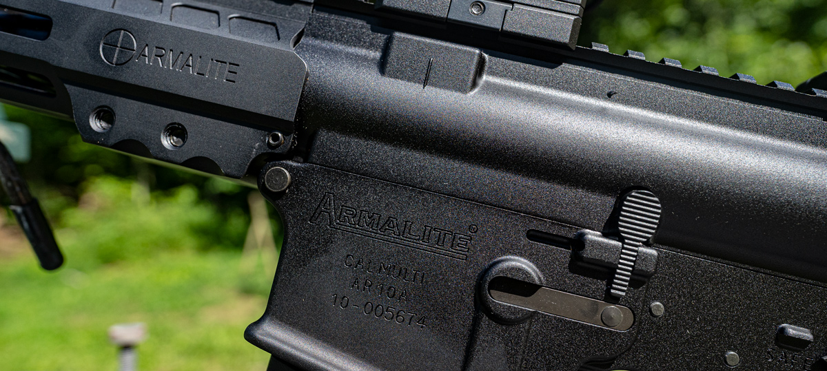 Armalite AR-10 receiver close up