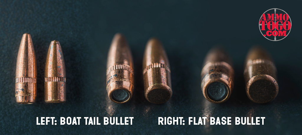 boat tail bullets next to flat base bullets