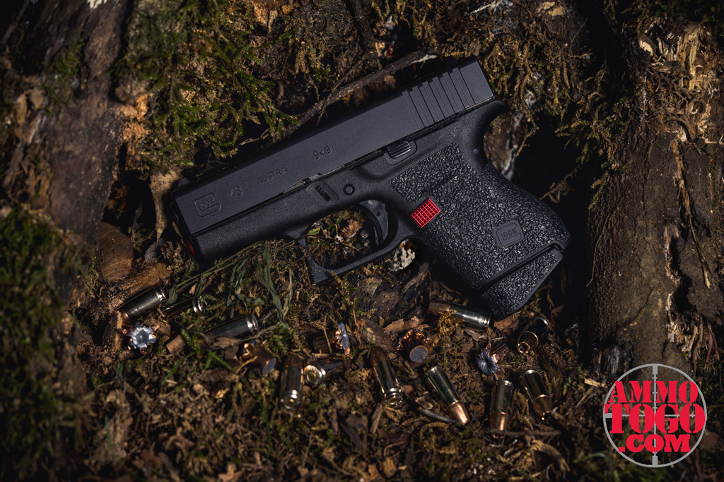 9mm Glock with self-defense ammo photo of glock 43 outside