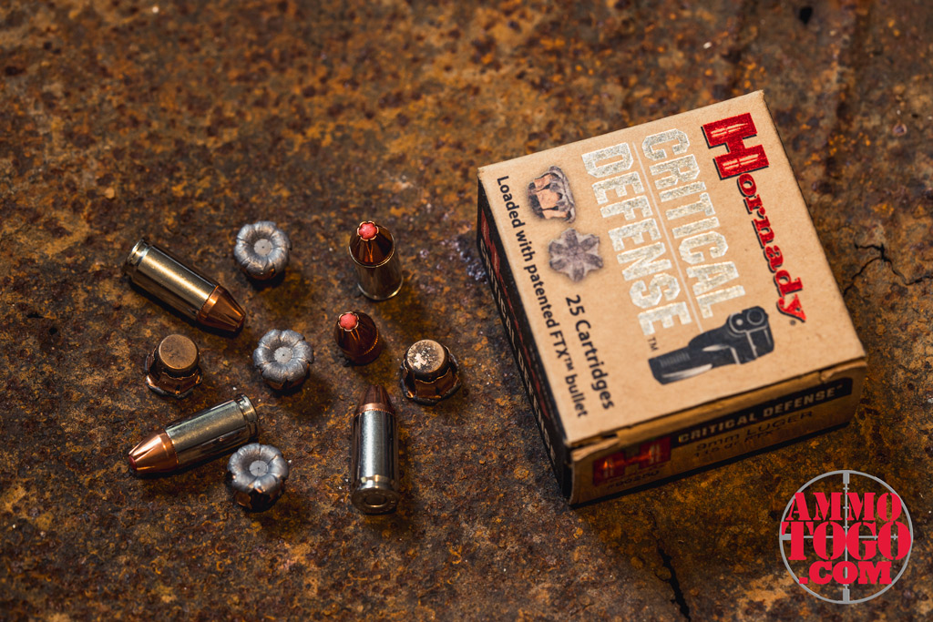 photo of hornady 9mm ammo sitting on rusty ammo