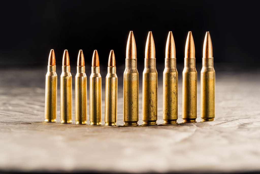 223 ammo next to 308 ammunition