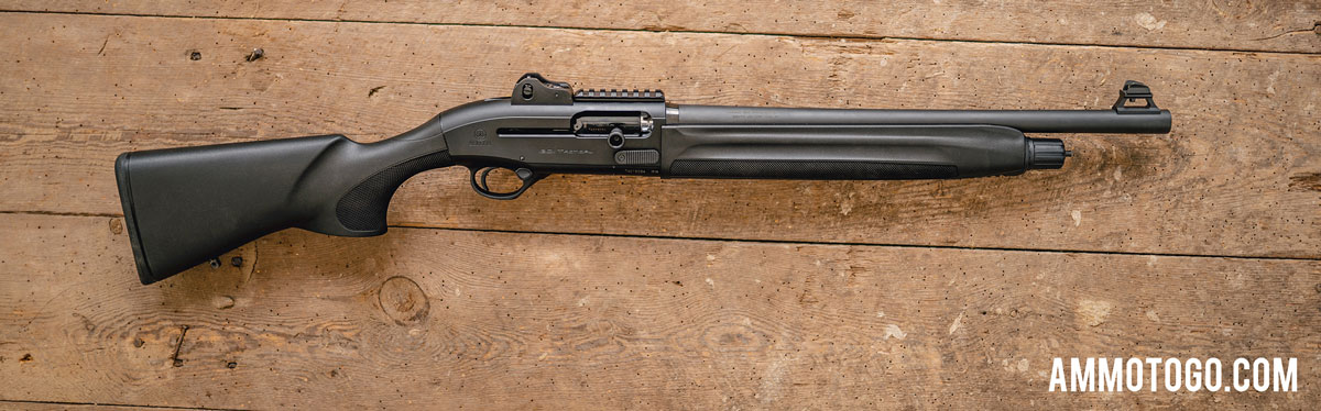 Beretta semiautomatic shotgun on a table