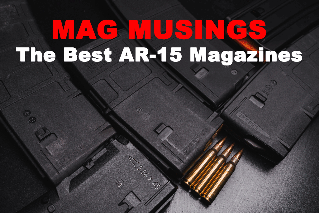 AR-15 magazines displayed on a table
