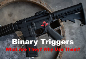 An AR-15 with a binary trigger installed