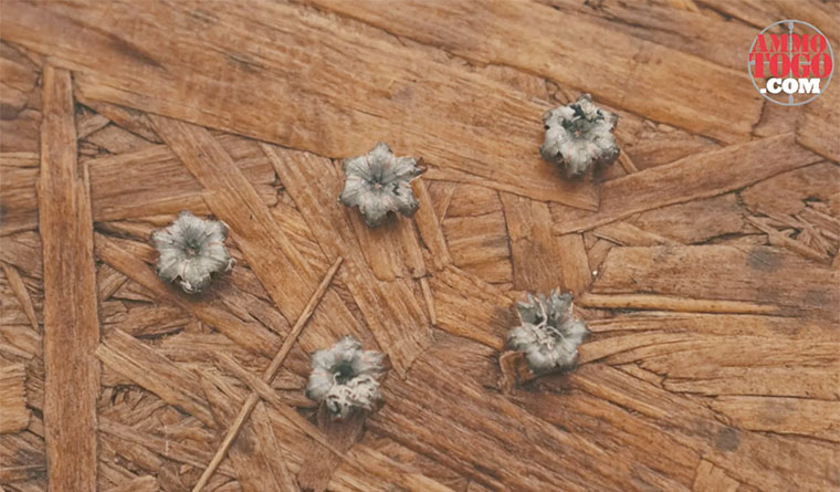 Bonded ammo after it was fired into gel Bonded Winchester 380 ammo after it was shot into ballistic gelatin