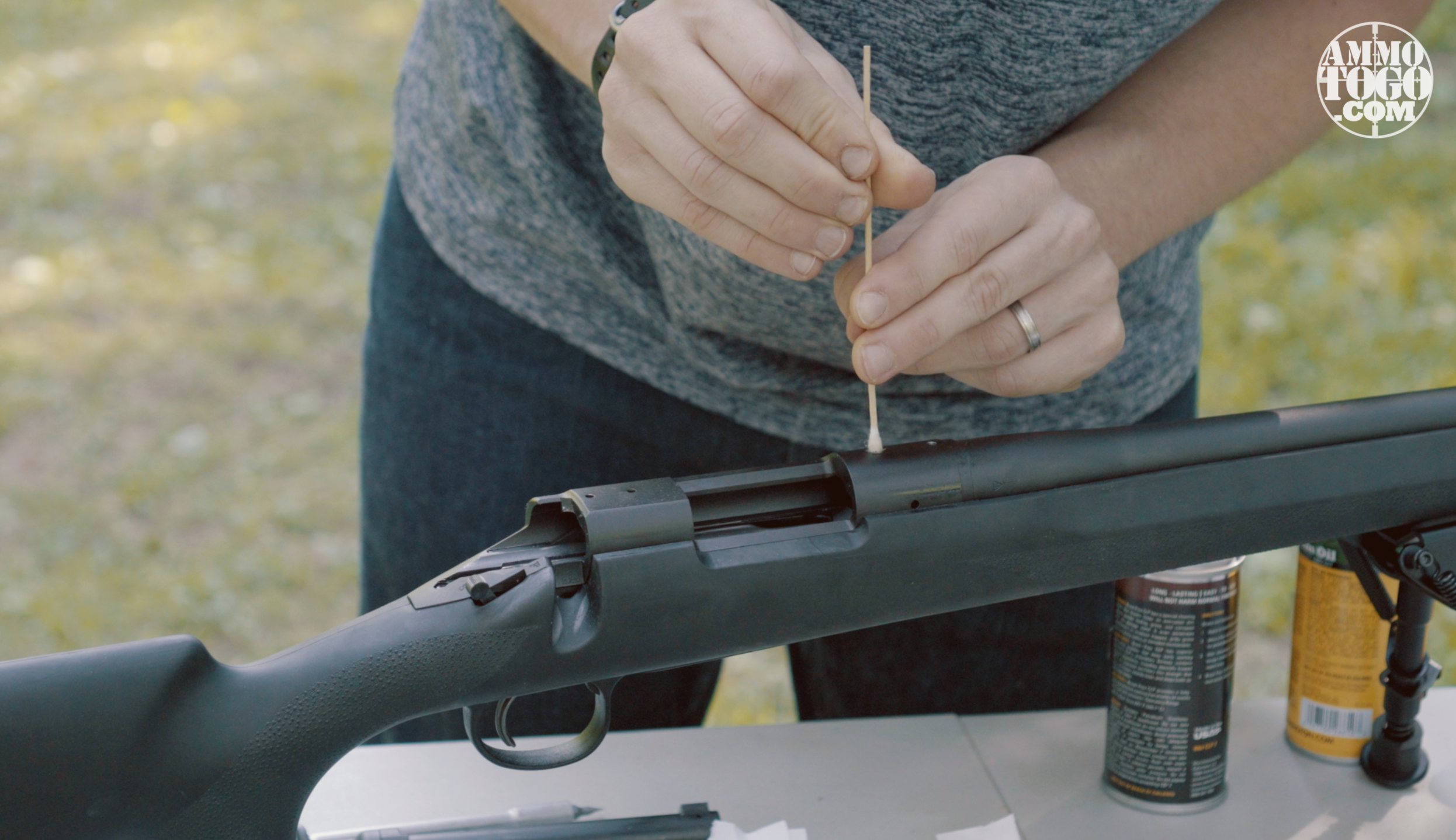 Removing Dirt and Grease From Rifle Receiver