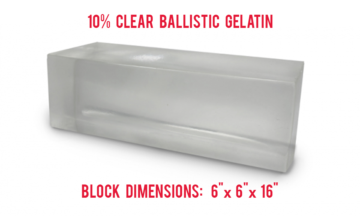 10% Clear Ballistics Gelatin Block Dimensions