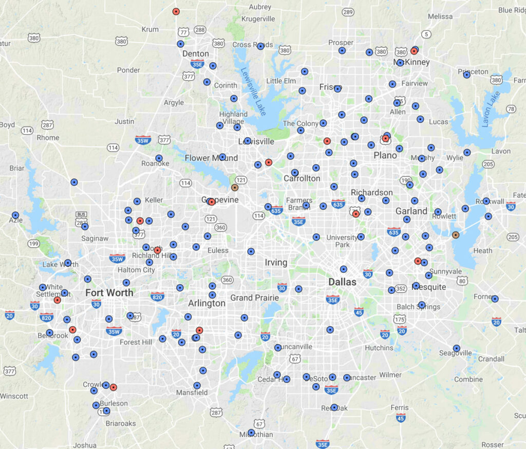 Dallas ammo retailers map DFW ammo retailers map