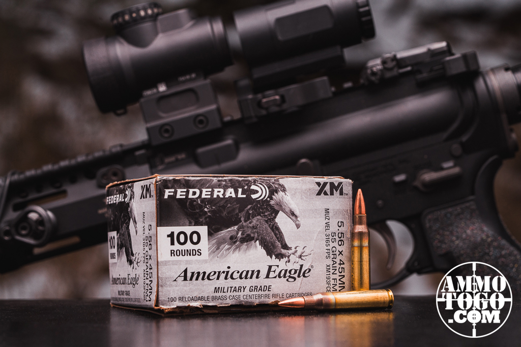 AR-15 rifle with Federal American Eagle ammo