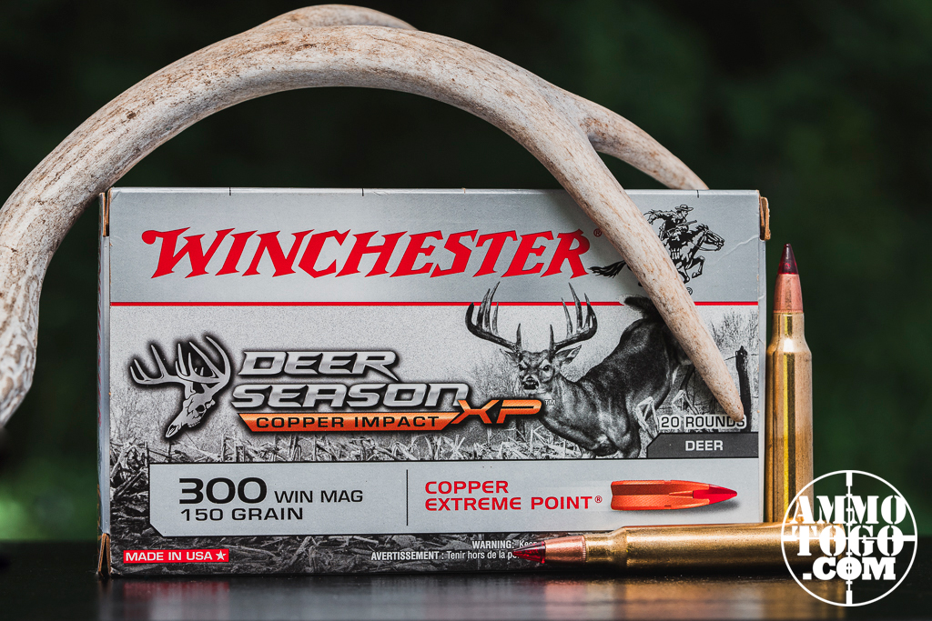 Winchester Deer Season XP 300 win mag ammo displayed