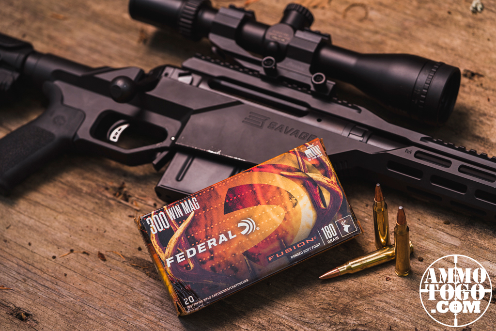 A 300 Win Mag rifle with Federal ammunition