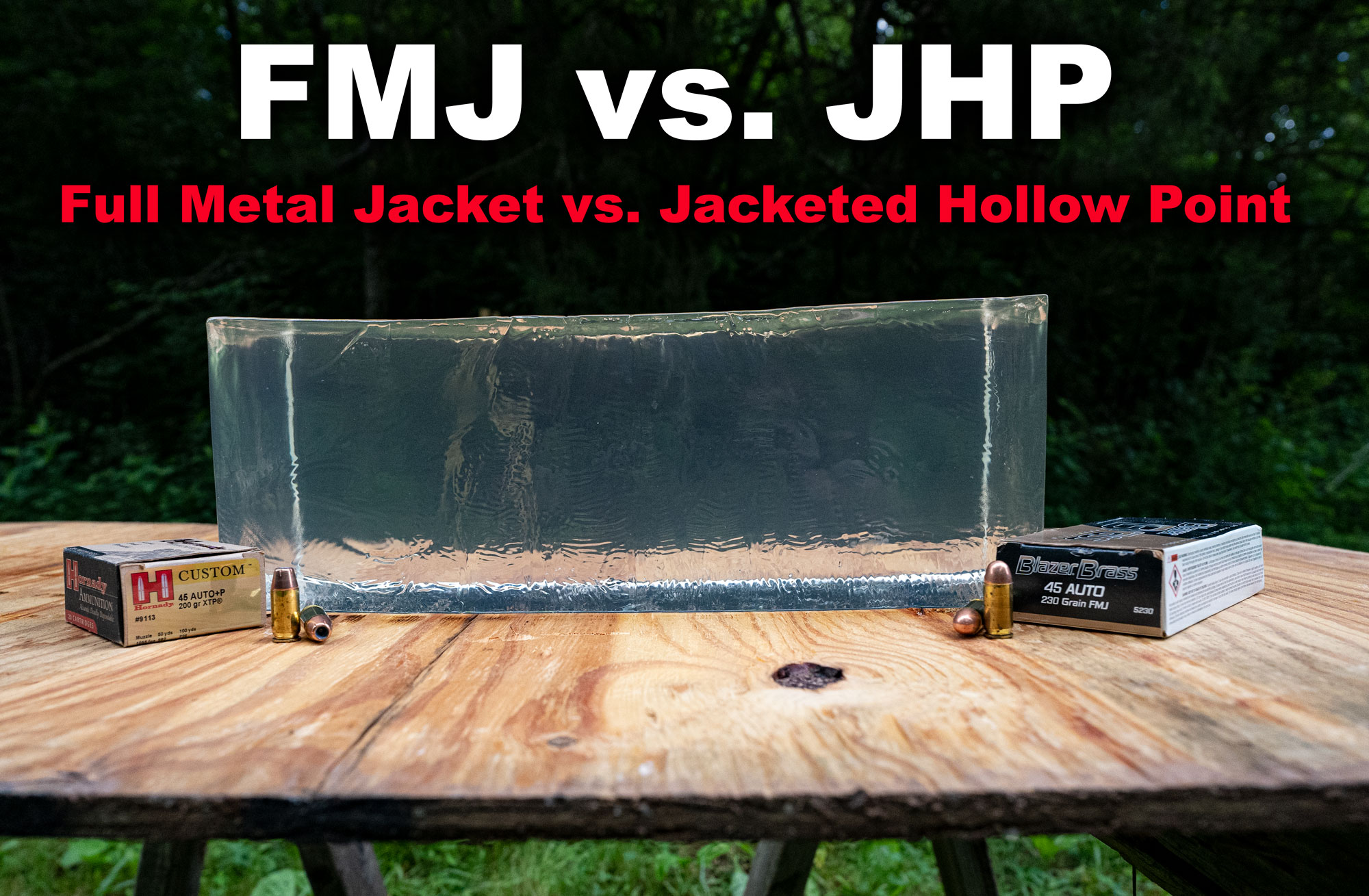 fmj vs. jhp bullets side by side