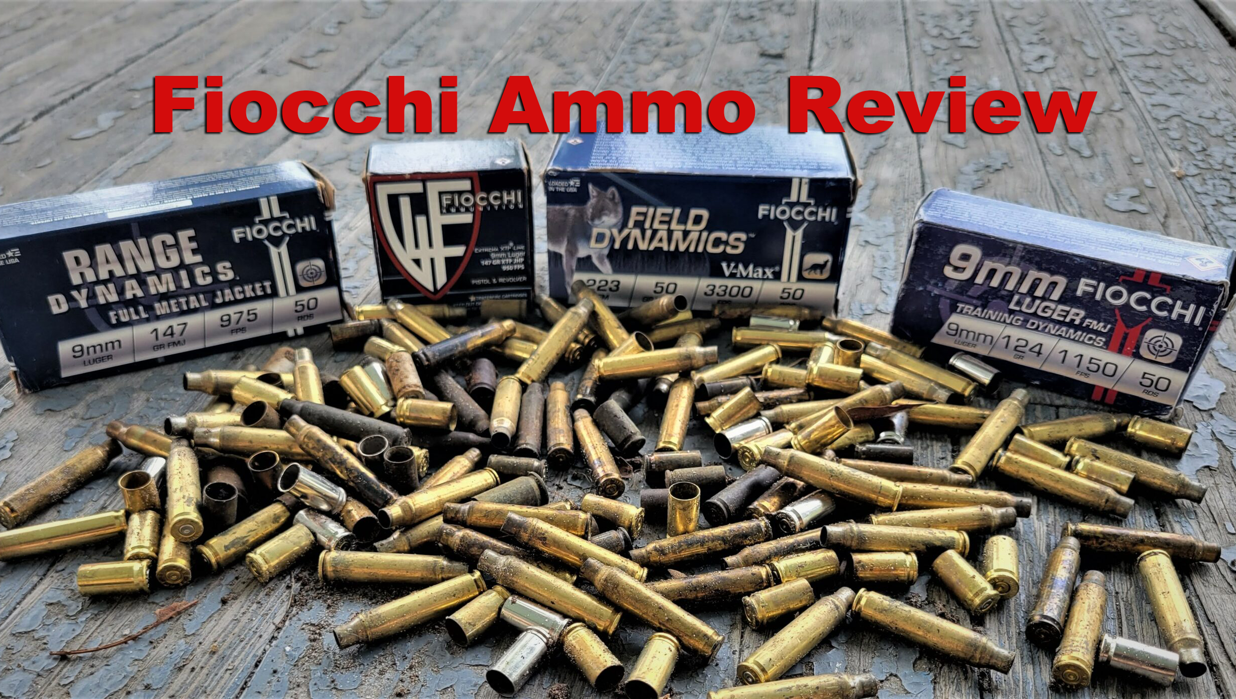 Fiocchi ammo review with fired casings on the ground