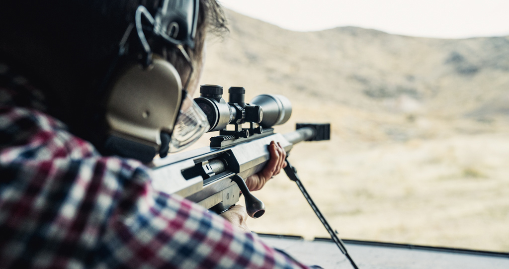 50 BMG firing at shooting range Firing 50 BMG at the shooting range