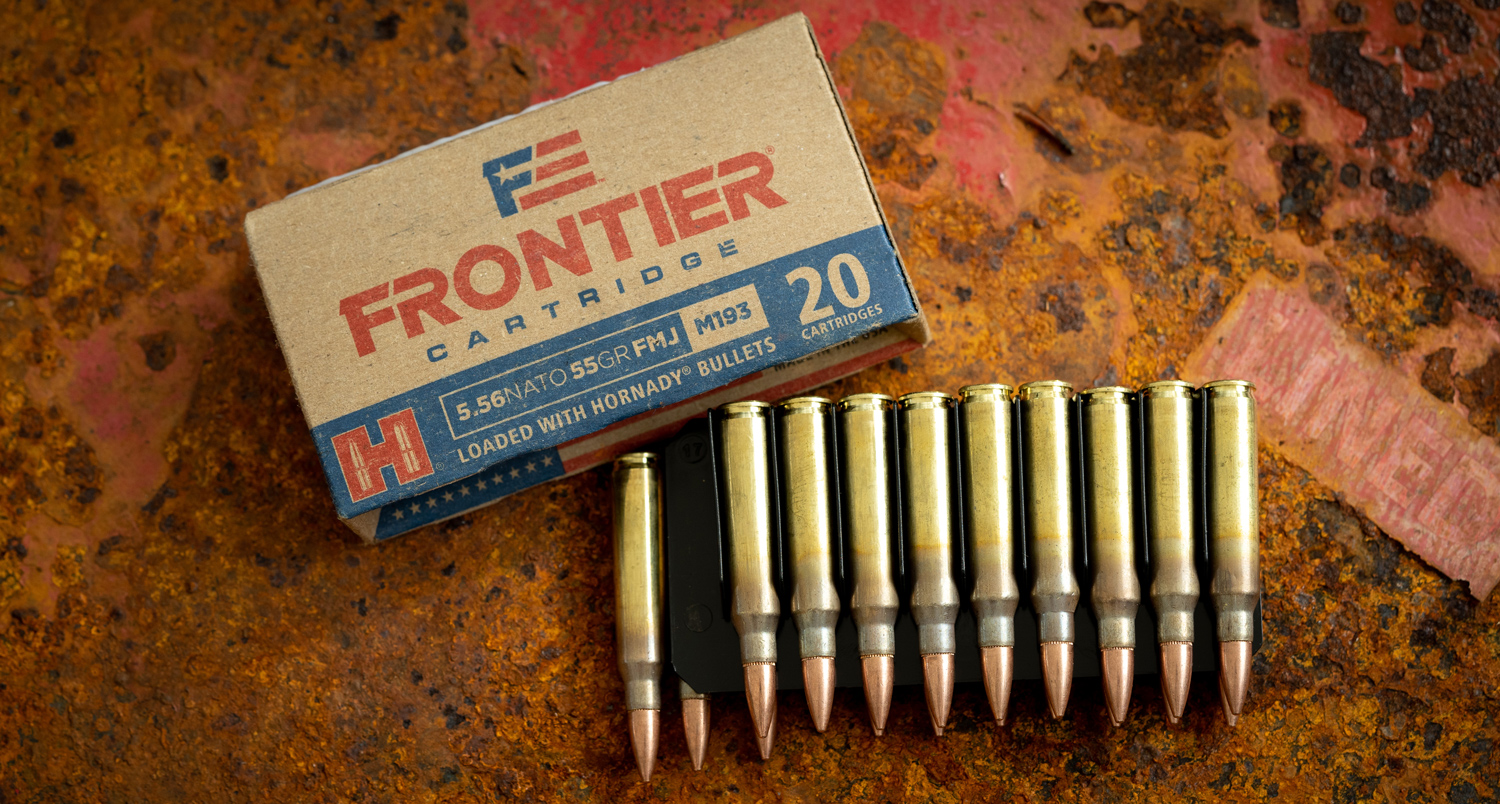 hornady m193 on a table
