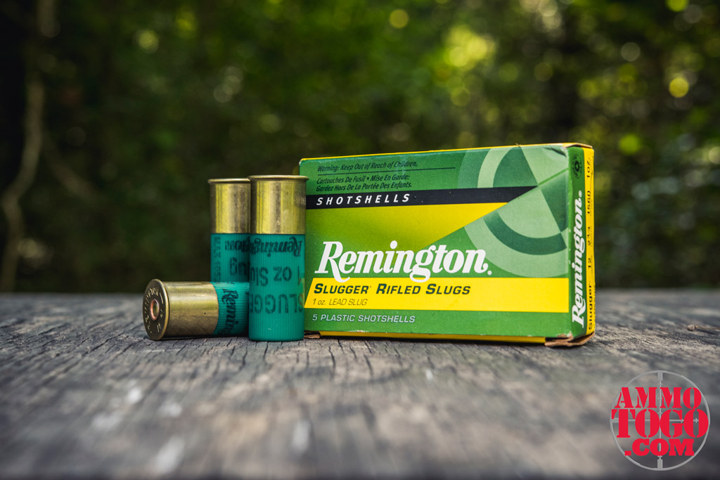 12 gauge rifled shotgun shells made by remmington photo of 12 gauge rifled slug shotgun shells sitting outside
