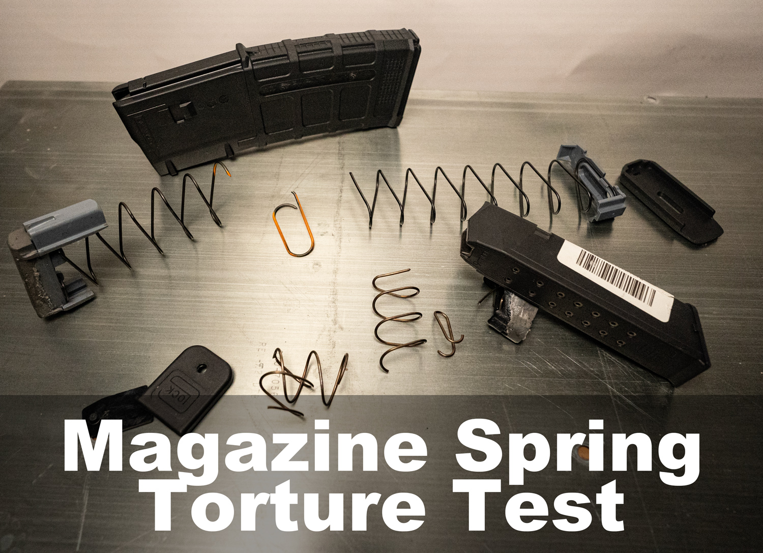 rifle and glock magazines damaged during torture testing