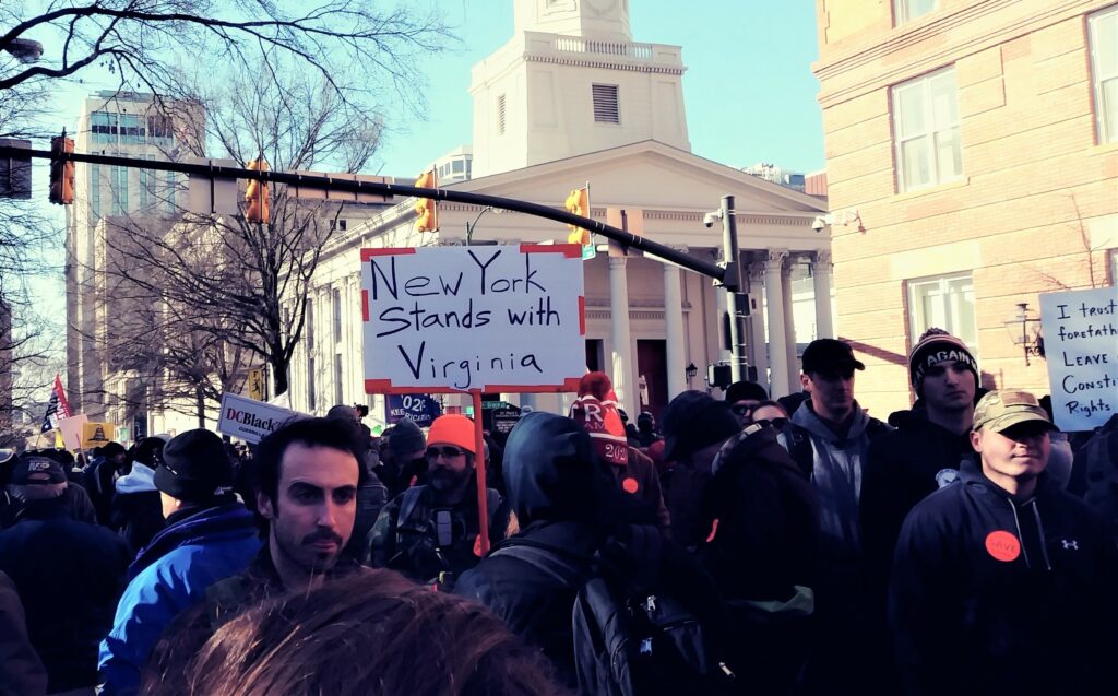Signs from the Virginia gun rights rally