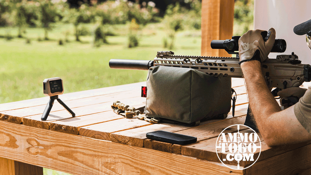 The author firing 300 Blackout at the range.