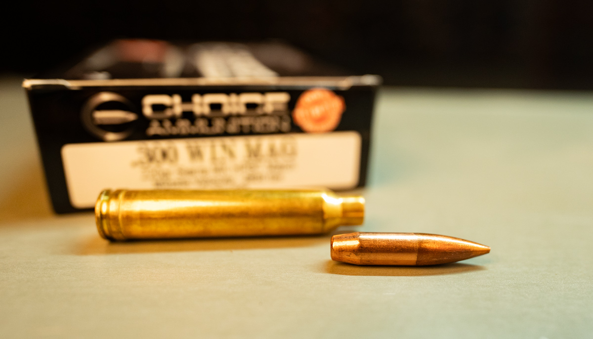 Choice Ammunition loaded with Sierra MatchKing bullets that have a tangent ogive.