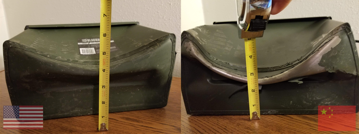 Made in U.S.A. ammo can strength vs. Made in China
