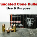 Truncated cone bullets on a table