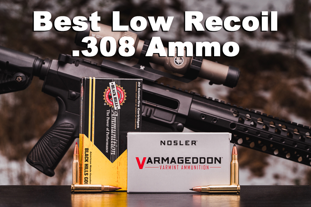 Best low recoil 308 ammo options with rifle on display at a shooting range