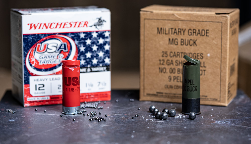 birdshot vs buckshot ammo birdshot shell and buckshot shell dissected on table