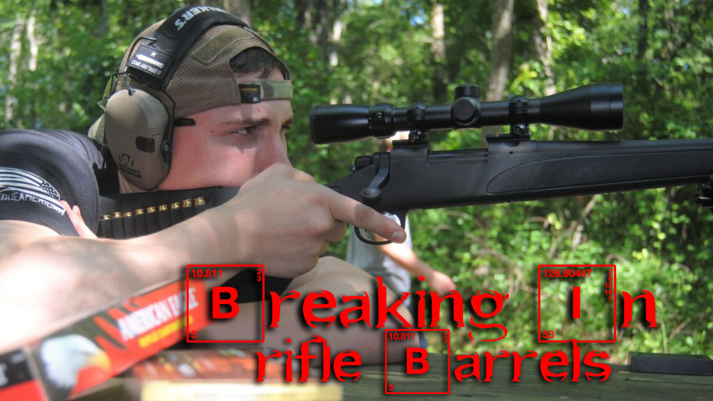 Shooter demonstrating break in a rifle barrel at the range