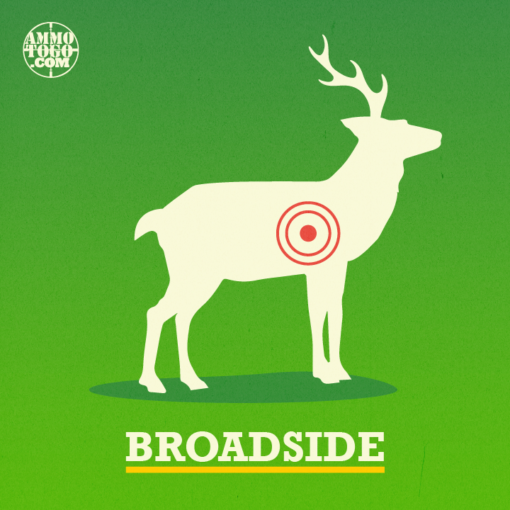 Shot angle with a deer at a 90-degree angle from you as the hunter