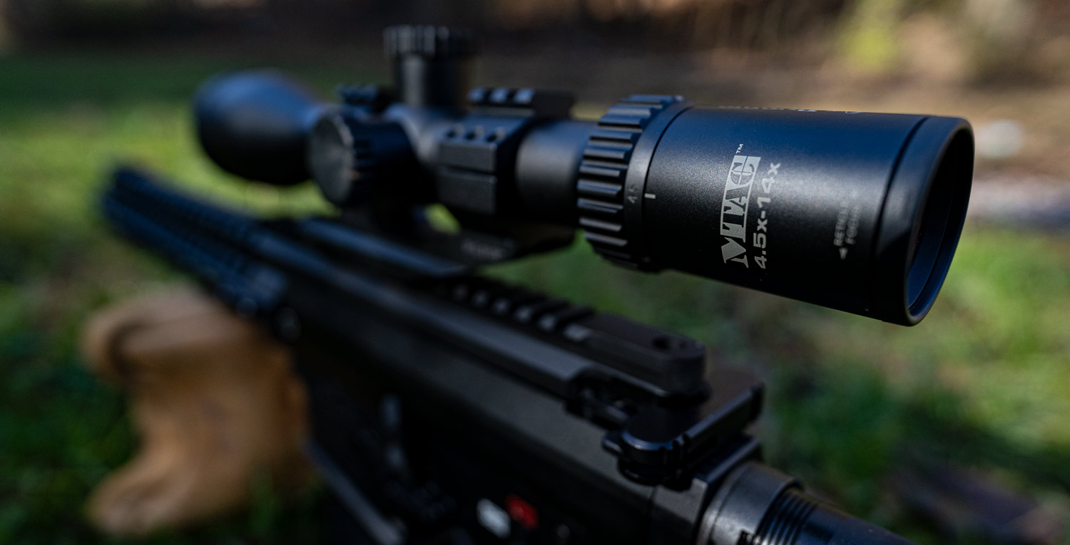 close up of a scope reticle