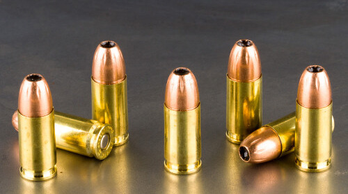 Hornady Monoflex 9mm ammo on a table