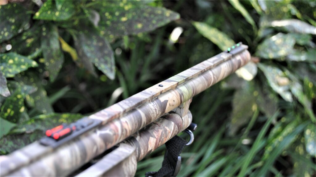 fiber optic sights on a shotgun