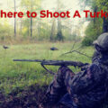 a turkey hunter in the woods with decoys